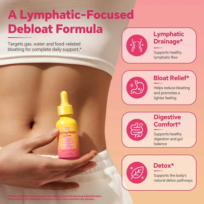 Cutting Drops - Lymphatic Drainage Drops for Bloat Relief & De-Puff Support Dandelion & Berberine - Natural Detox Support, Fluid Balance, Appetite Balance & Metabolic Support
