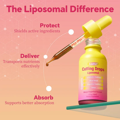 Cutting Drops - Lymphatic Drainage Drops for Bloat Relief & De-Puff Support Dandelion & Berberine - Natural Detox Support, Fluid Balance, Appetite Balance & Metabolic Support