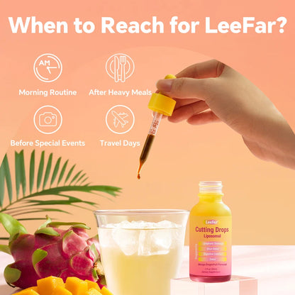 Cutting Drops - Lymphatic Drainage Drops for Bloat Relief & De-Puff Support Dandelion & Berberine - Natural Detox Support, Fluid Balance, Appetite Balance & Metabolic Support